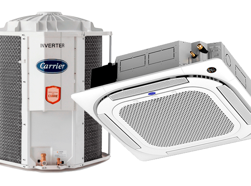 Ar-Condicionado Inverter Carrier Cassete 4 Vias R-32 36.000 Btus Quente/Frio 220V