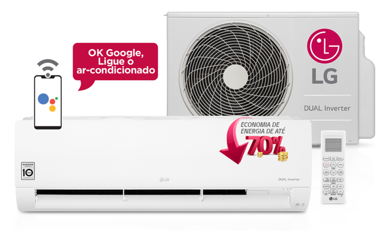 Ar-Condicionado Split LG Dual Inverter Voice 18.000 BTUs Quente/Frio 220V