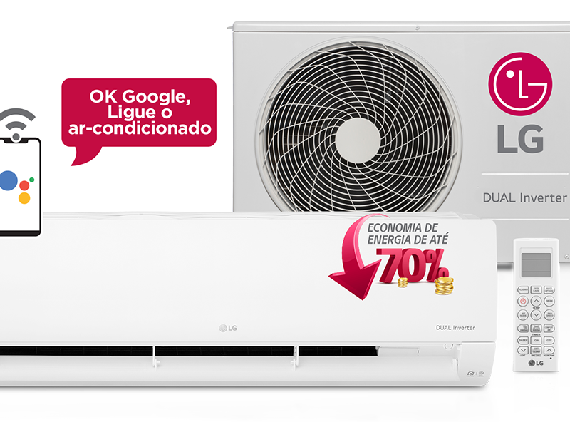 Ar-Condicionado Split LG Dual Inverter Voice 18.000 BTUs Quente/Frio 220V