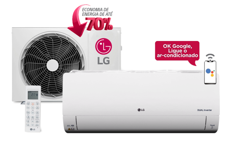 Ar-Condicionado Split LG Dual Voice UV Nano Inverter 12.000 BTUs Quente/Frio 220V